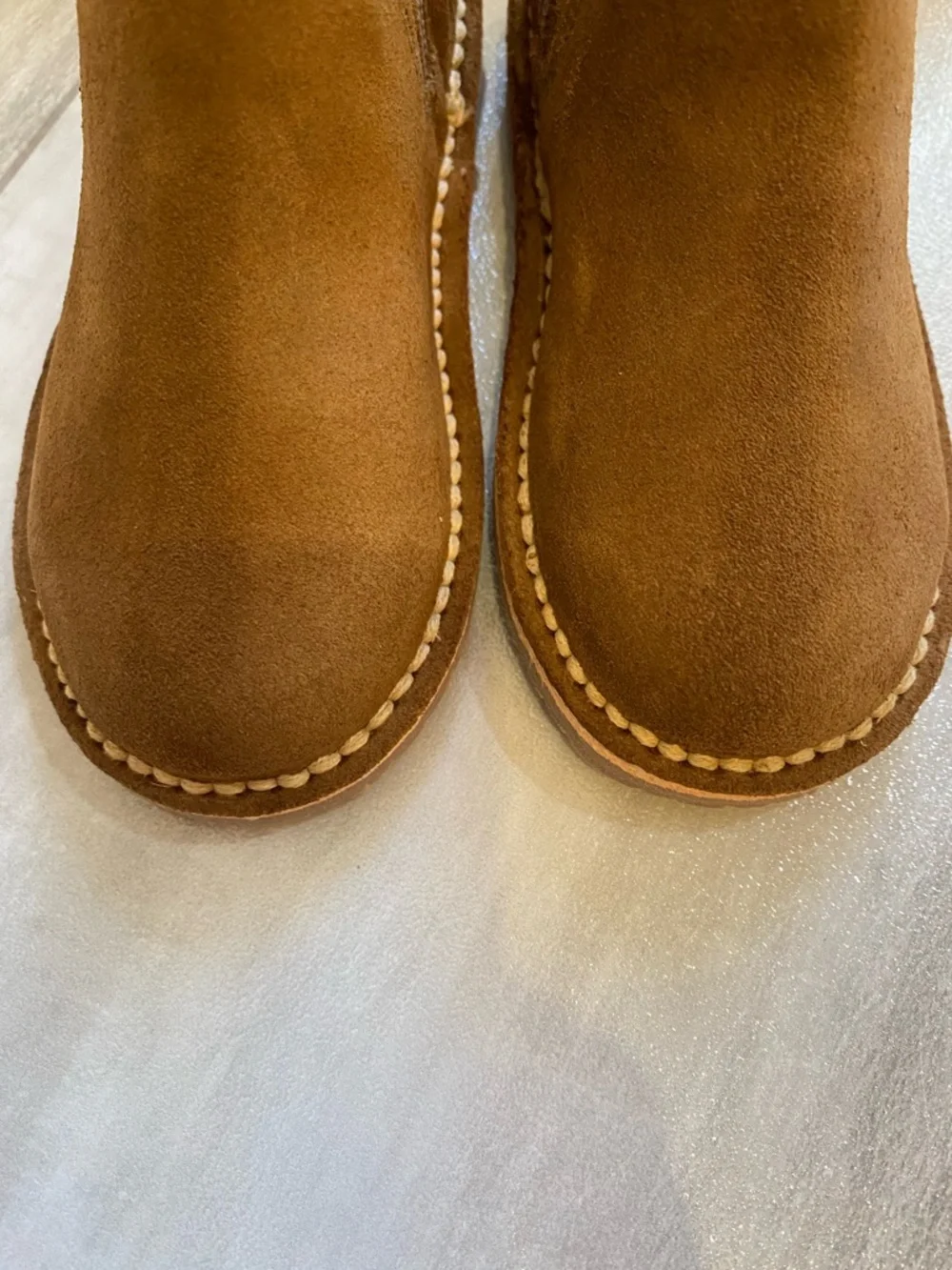 NWT Cienta Classic Tan Brown Suede Leather Zip-Up Round Toe Boot toddler 6
